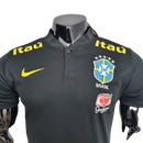 Camisa Brasil Polo Gola Baixa  Preta - Masculina